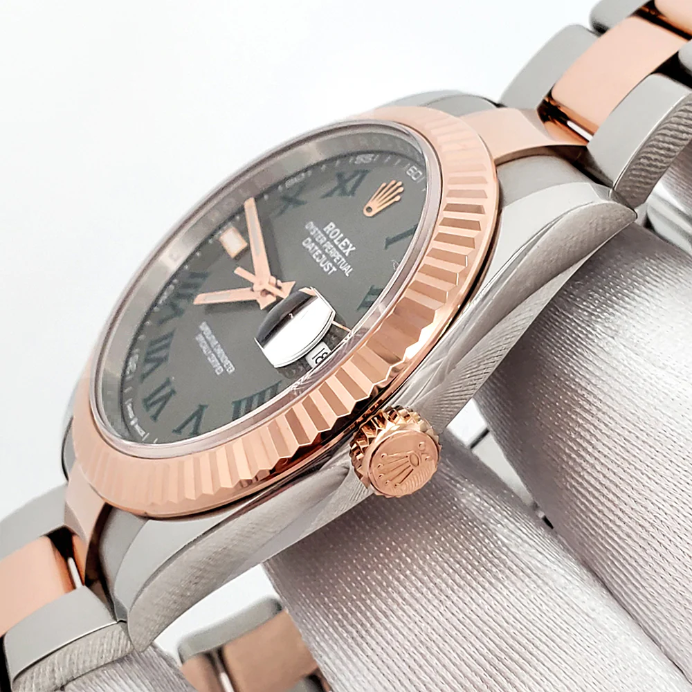 2021 Rolex Datejust 41 Wimbledon Slate Dial 126331 2-Tone Rose Gold/Steel Oyster Watch Box Papers - Image 3
