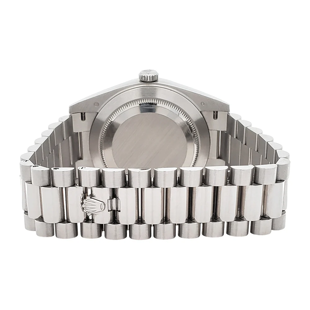 2021 Rolex President Platinum Day-Date 228206 40mm Ice Blue Baguette Diamond Dial Watch Box/Papers/Tag - Image 6