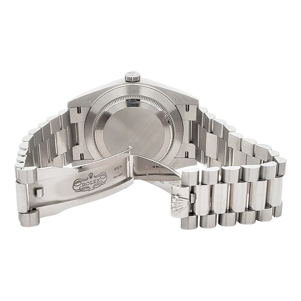 2021 Rolex President Platinum Day-Date 228206 40mm Ice Blue Baguette Diamond Dial Watch Box/Papers/Tag - Image 7