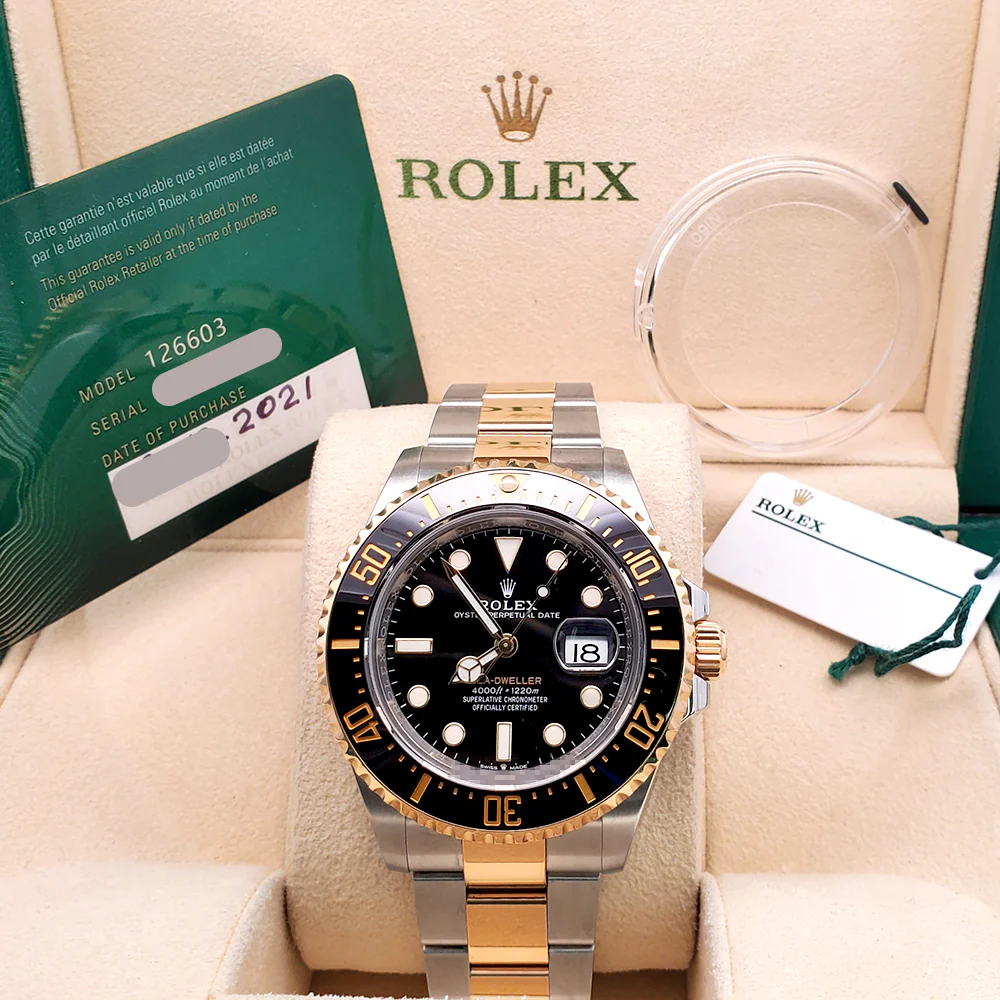 2021 Rolex Sea-Dweller 43mm 126603 Black Ceramic Yellow Gold/Steel Watch Box/Papers/Tag - Image 4