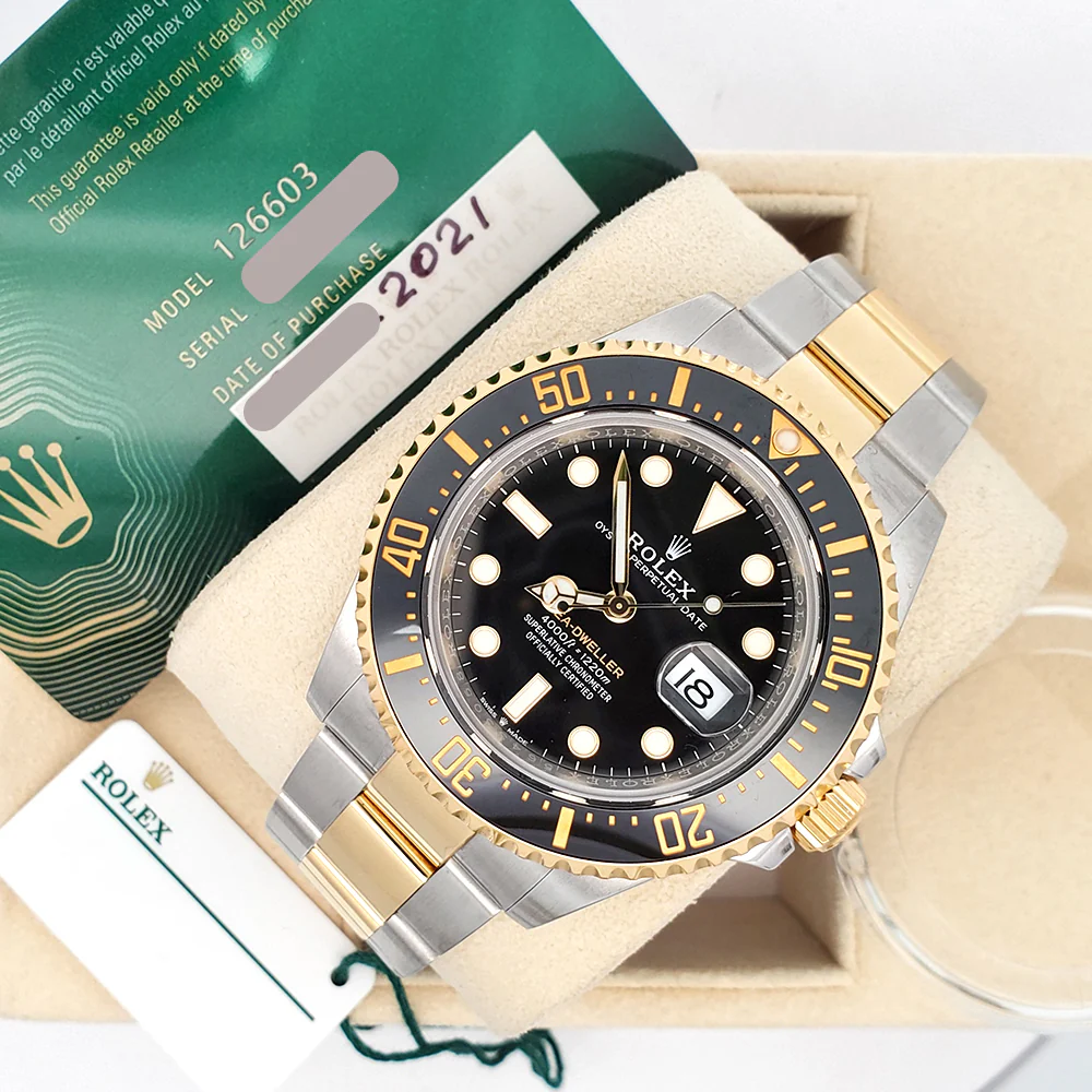 2021 Rolex Sea-Dweller 43mm 126603 Black Ceramic Yellow Gold/Steel Watch Box/Papers/Tag - Image 5