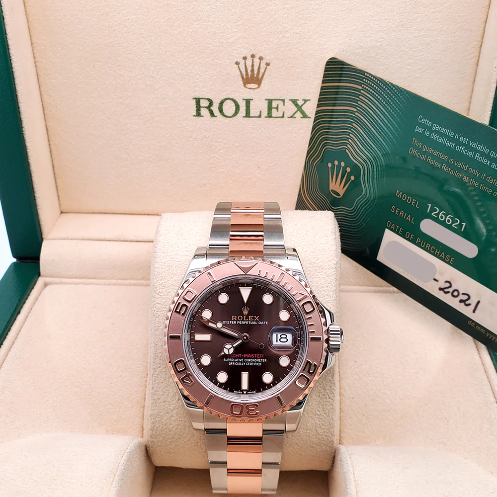 2021 Rolex Yacht-Master 126621 Chocolate Dial 2-tone Everose Gold/Steel 40mm Watch Box Papers - Image 4