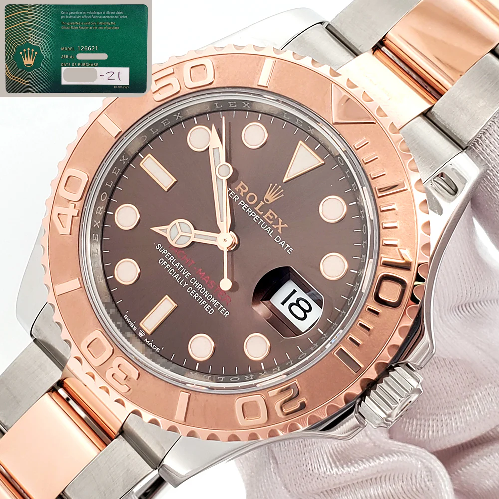 2021 Rolex Yacht-Master 40mm 126621 Chocolate Dial 2-tone Everose Gold/Steel Watch Papers