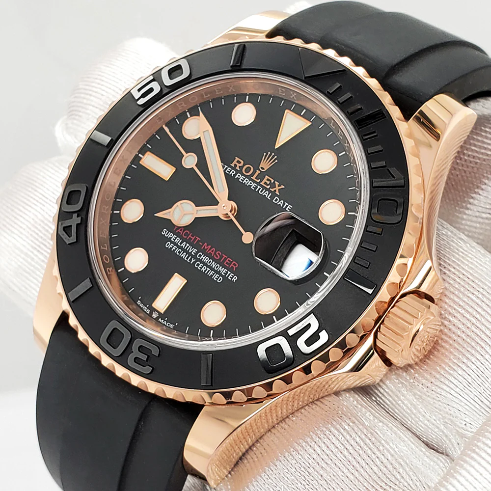 2021 Rolex Yacht-Master 40mm 126655 Black Dial Oysterflex Strap Rose Gold Watch Box Papers/Serial Tag - Image 2