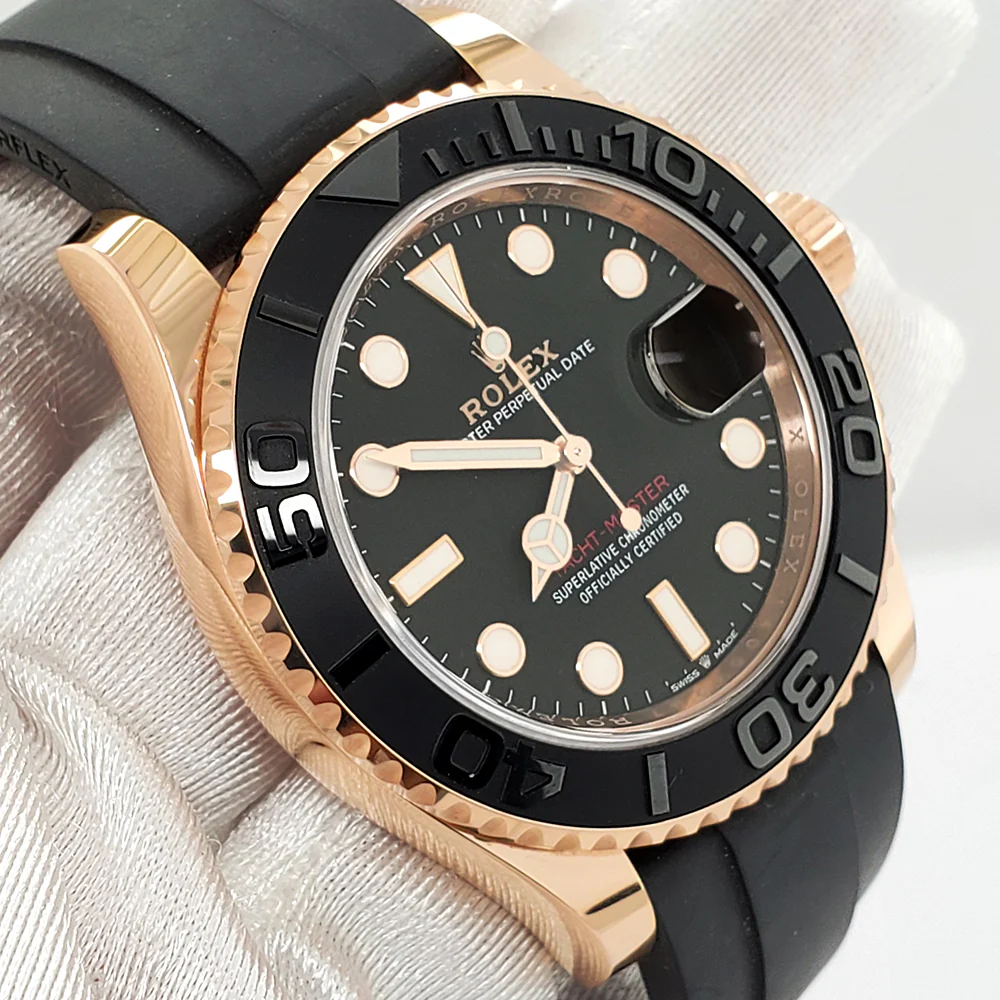 2021 Rolex Yacht-Master 40mm 126655 Black Dial Oysterflex Strap Rose Gold Watch Box Papers/Serial Tag - Image 3