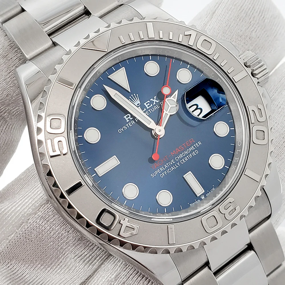 2021 Rolex Yacht-Master 40mm Blue Platinum/Steel Oyster Watch 126622 Box Papers - Image 3