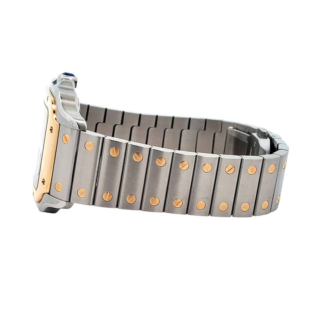 2022 Mint Cartier Santos 2-Tone White Roman Yellow Gold/Steel 35mm Watch W2SA0007 4075 Box/ Papers/Strap - Image 6