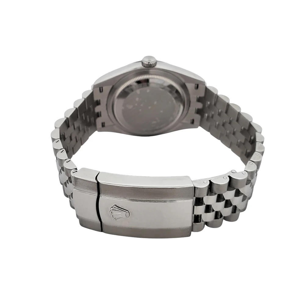 2022 Rolex Datejust 36 Blue Index White Gold Fluted Bezel Steel Jubilee Watch 126234 Box Papers - Image 5