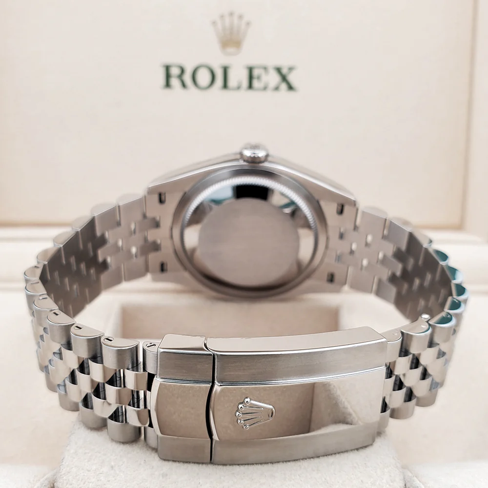 2022 Rolex Datejust 36mm 126200 Blue Motif Steel Jubilee Watch Box Papers - Image 5