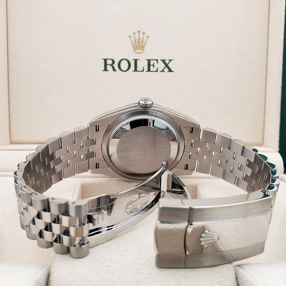 2022 Rolex Datejust 36mm 126200 Blue Motif Steel Jubilee Watch Box Papers - Image 6