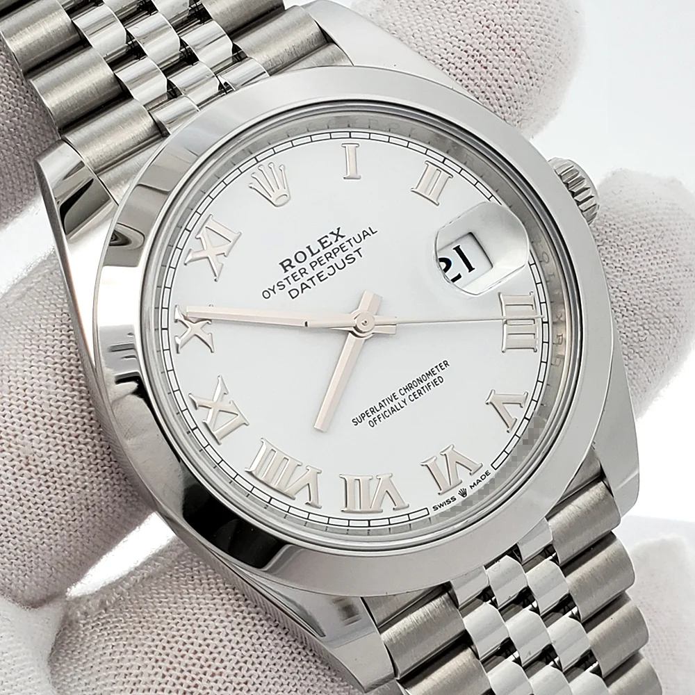 2022 Rolex Datejust 41 126300 White Roman Jubilee Watch Box Papers - Image 3