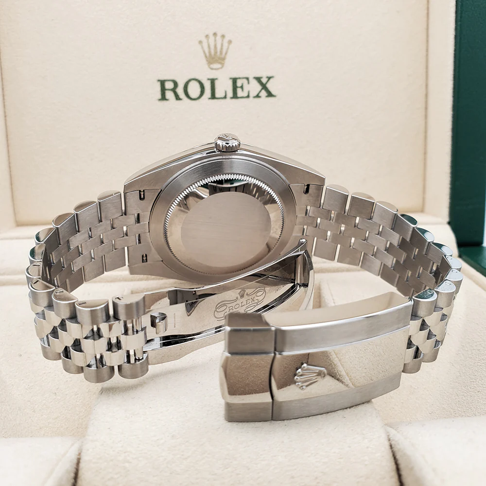 2022 Rolex Datejust 41 126334 Blue Motif Index Fluted White Gold Steel Jubilee Watch Box Papers - Image 6