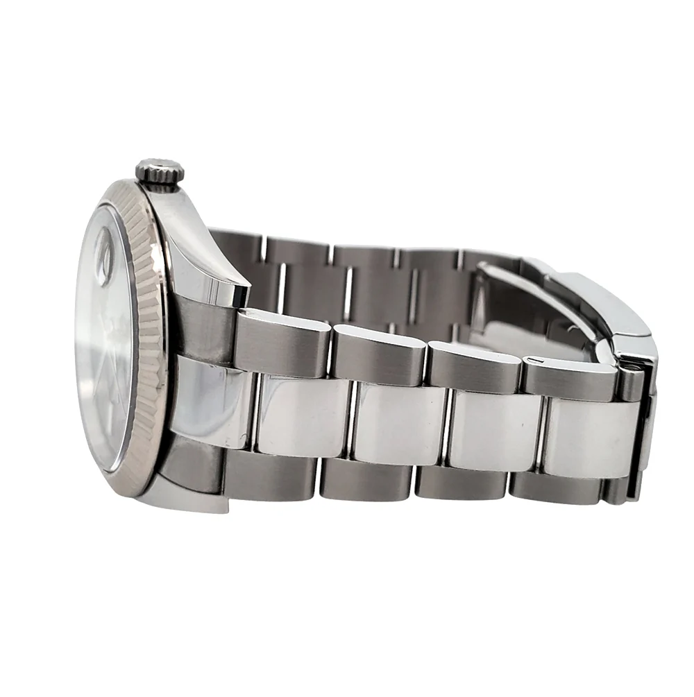 2022 Rolex Datejust 41 126334 Wimbledon White Gold Fluted Bezel Steel Watch Box Papers - Image 4