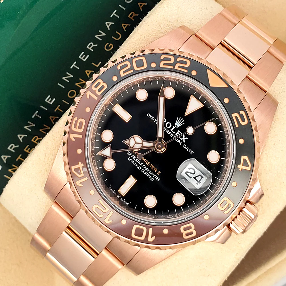 2024 Rolex GMT-Master II Rootbeer 126715CHNR Rose Gold Watch Box Papers