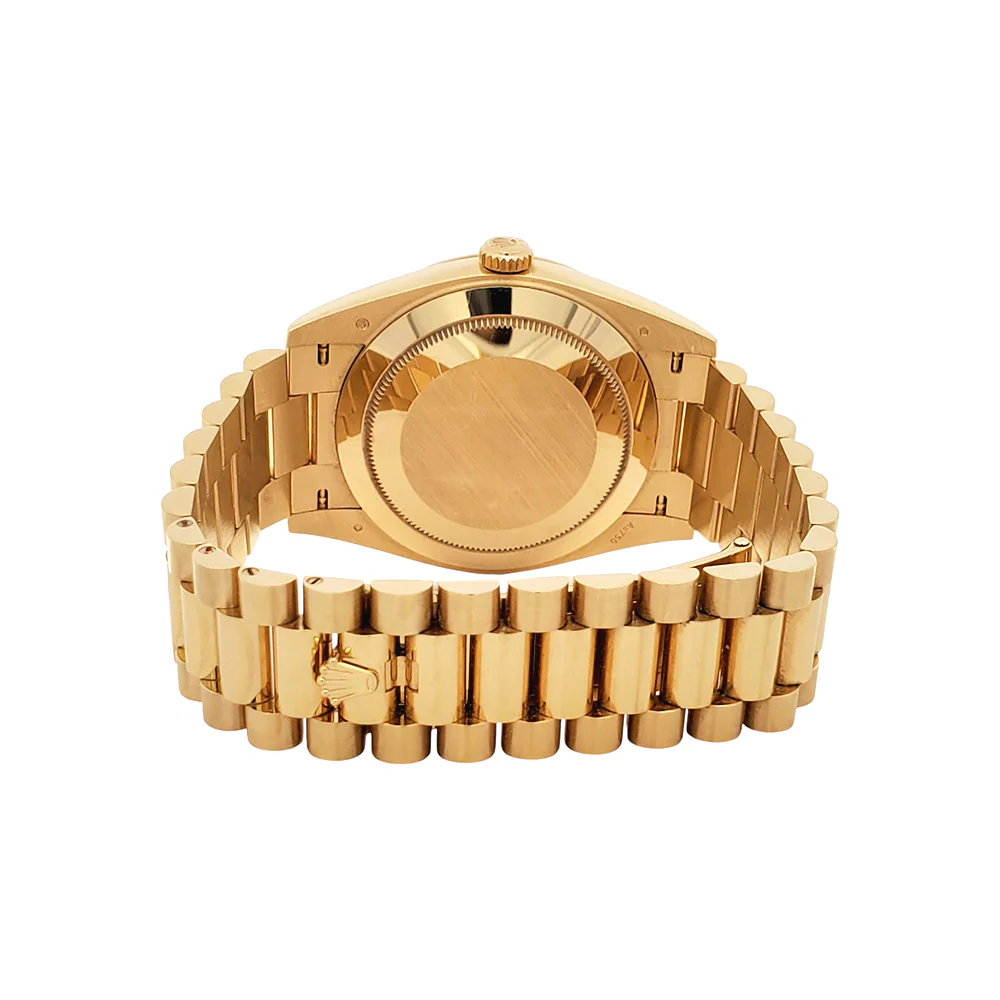 2022 Rolex President Day-Date 40 Yellow Gold Silver Roman Dial Watch 228238 Box Papers - Image 7