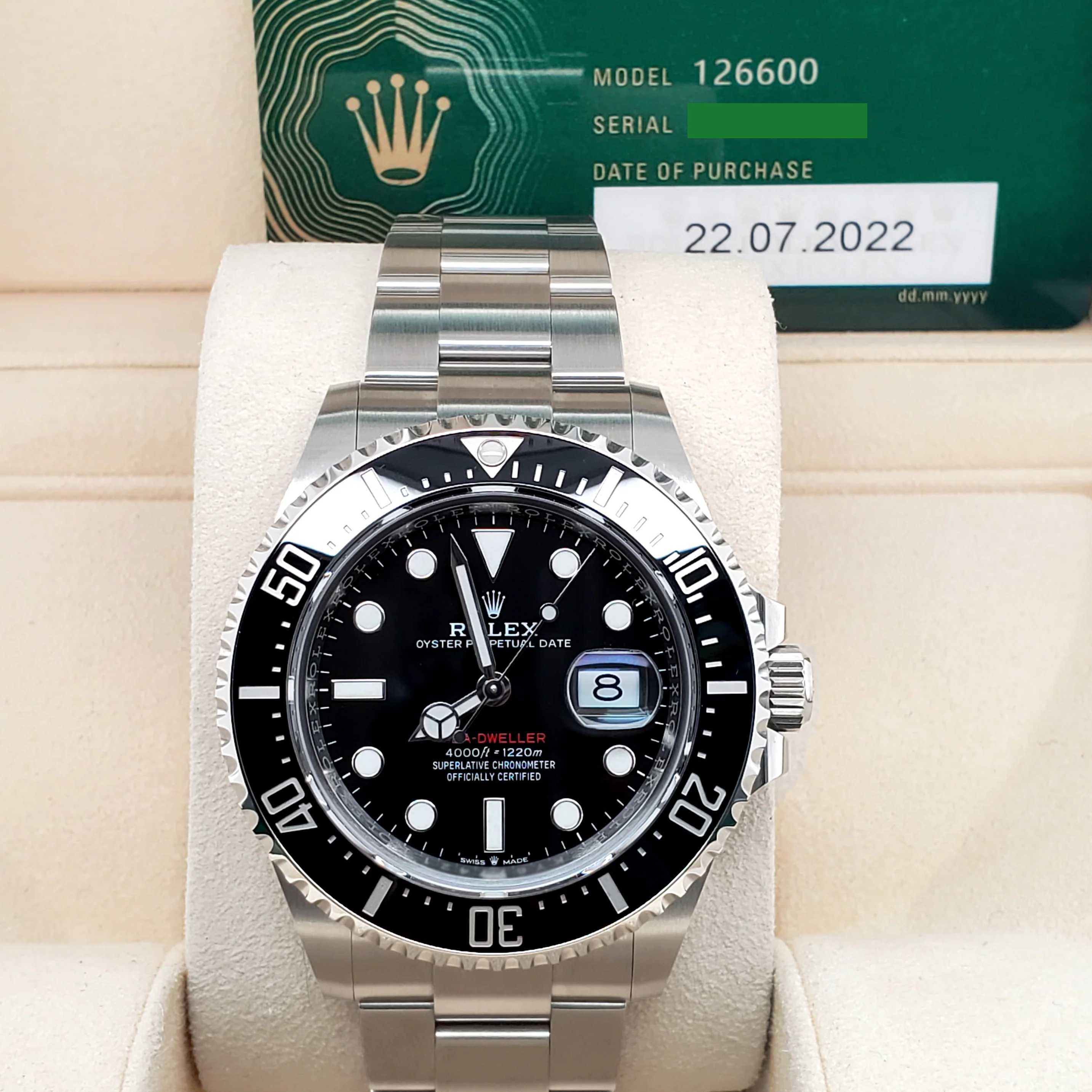 2022 Rolex Sea-Dweller 43mm 126600 Red Line 50th Anniversary Steel Watch Box Papers - Image 2