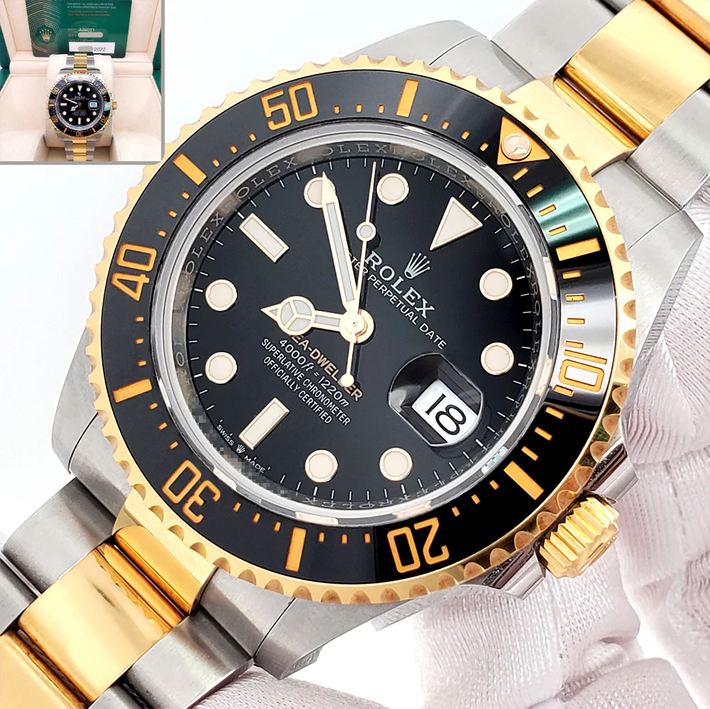 2022 Rolex Sea-Dweller 43mm 126603 Black Ceramic Yellow Gold/Steel Watch Box Papers