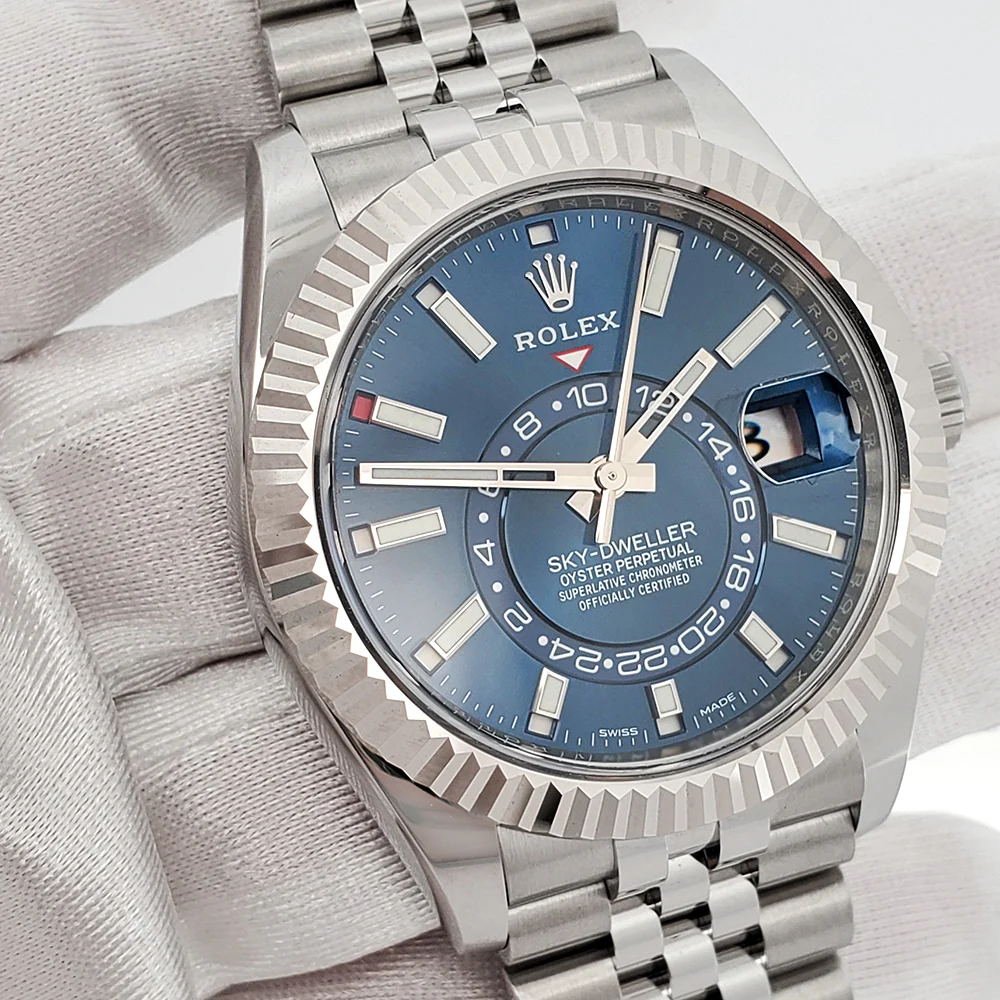2022 Rolex Sky-Dweller 42mm 326934 Blue Index Jubilee Watch Box Papers