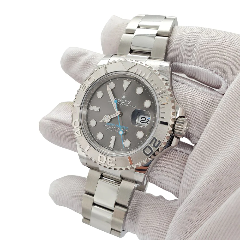 2022 Unworn Rolex Yacht-Master 40MM Platinum/Steel Dark Rhodium Dial Watch 126622 Box Papers - Image 3
