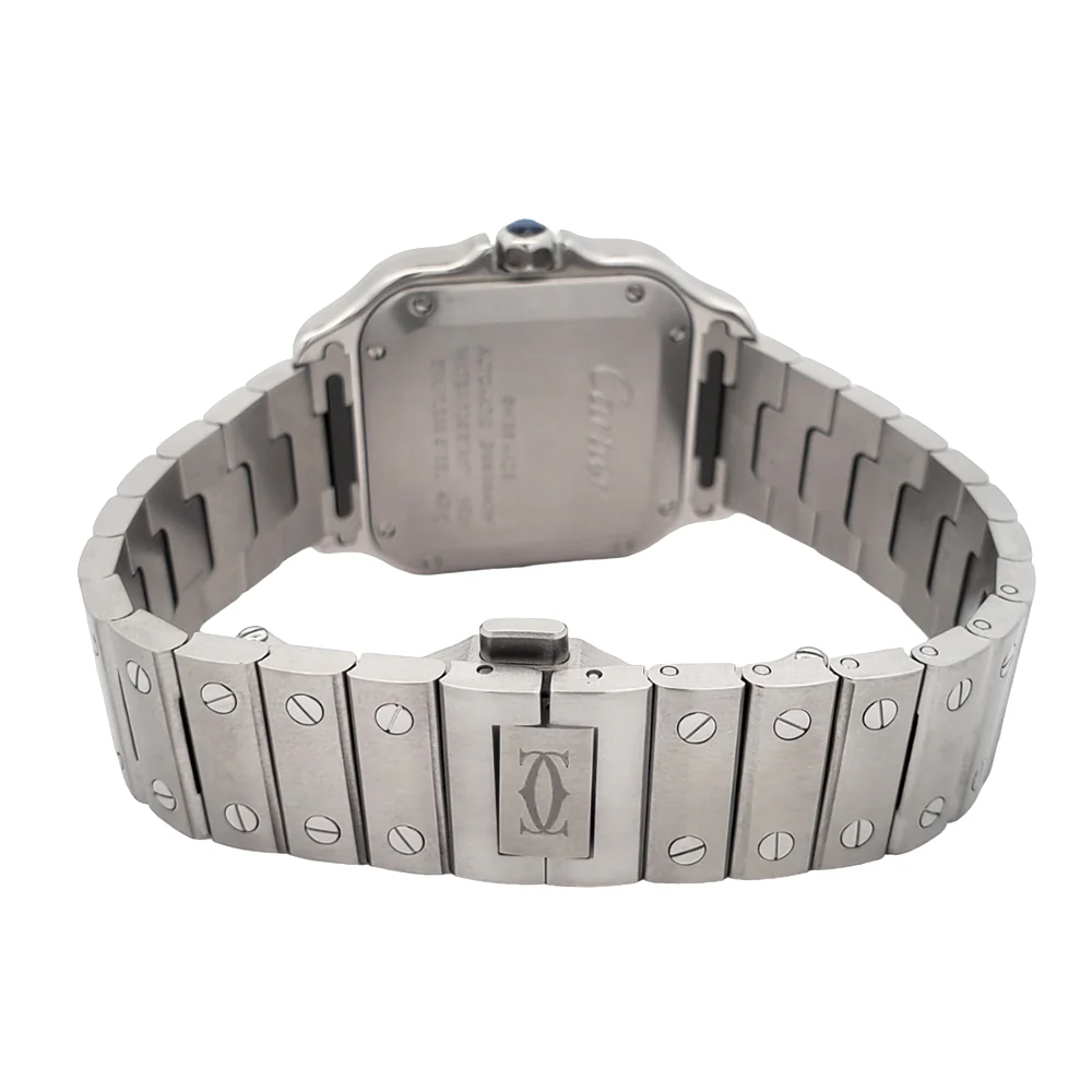 2023 Cartier Santos 35.1mm Blue Roman Steel Watch WSSA0063 Papers/Strap - Image 6