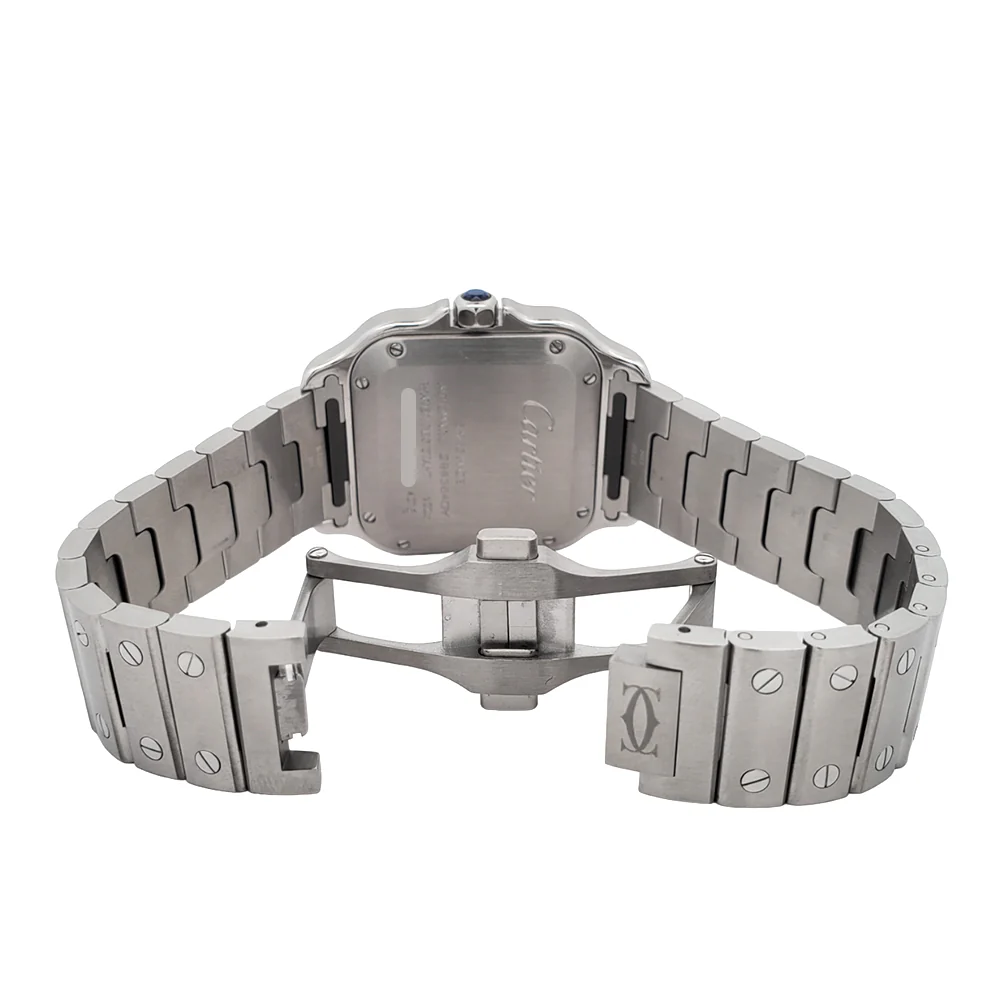 2023 Cartier Santos 35.1mm Blue Roman Steel Watch WSSA0063 Papers/Strap - Image 7