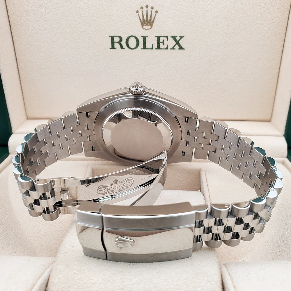 2023 Green Motif Rolex Datejust 41 Steel Jubilee Watch 126300 Box Papers - Image 5