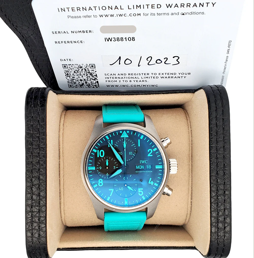 2023 IWC Pilot Chronograph Mercedes AMG Petronas Titanium Men's 41mm Watch IW388108 Box/Papers/Extra Strap - Image 4