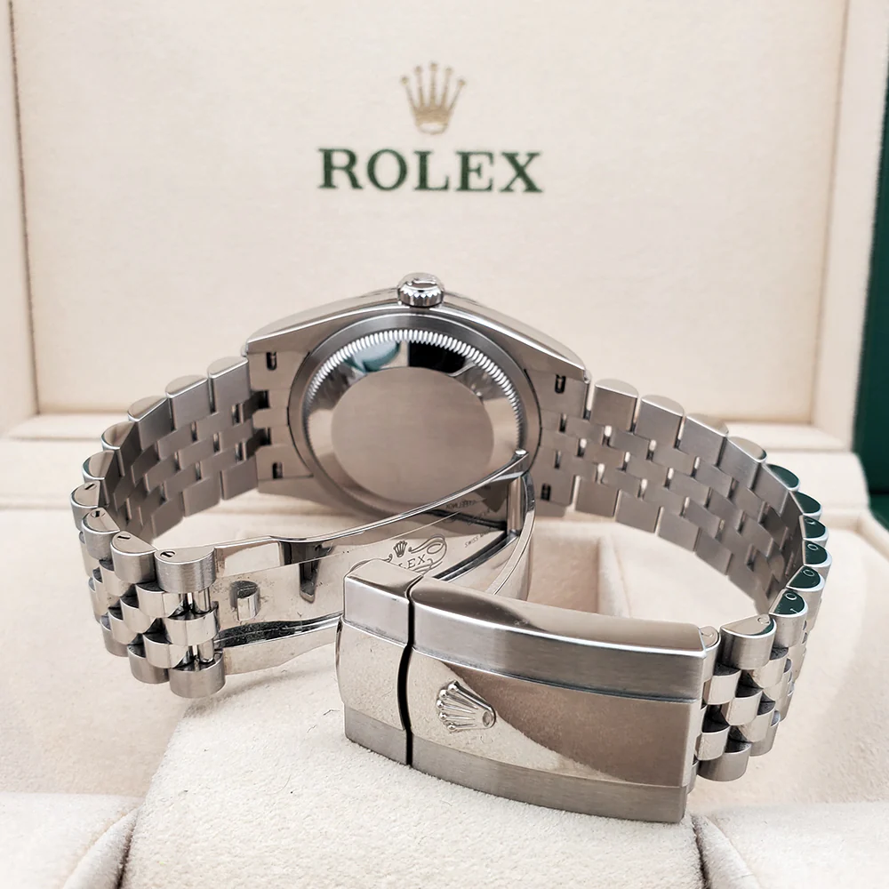 2023 Rolex Datejust 36mm Silver Index Fluted White Gold/Steel Jubilee Watch 126234 Box Papers - Image 6