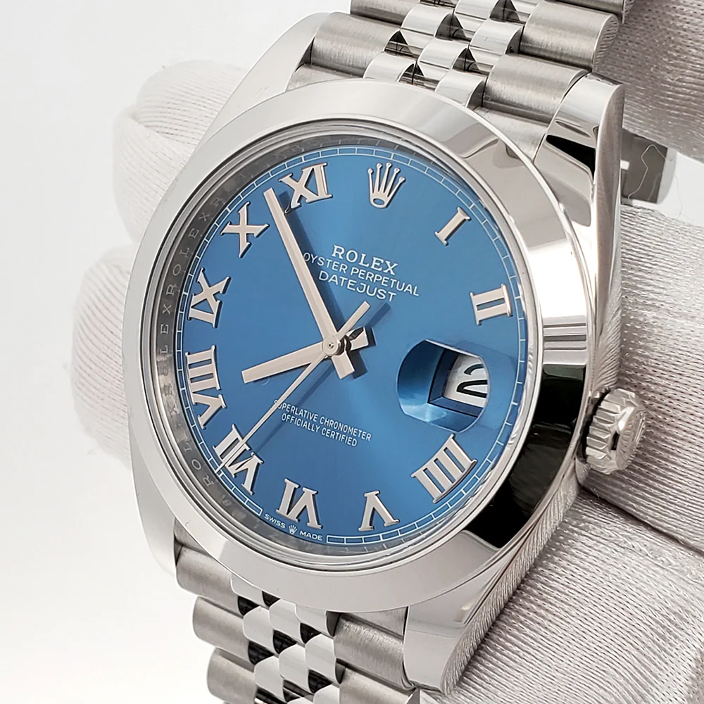 2023 Rolex Datejust 41 126300 Blue Roman Dial Stainless Steel Jubilee Watch Box Papers - Image 2