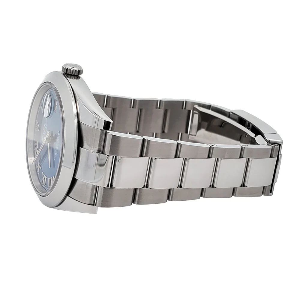 2023 Rolex Datejust 41 126300 Blue Roman Dial Stainless Steel Oyster Watch Box Papers - Image 4