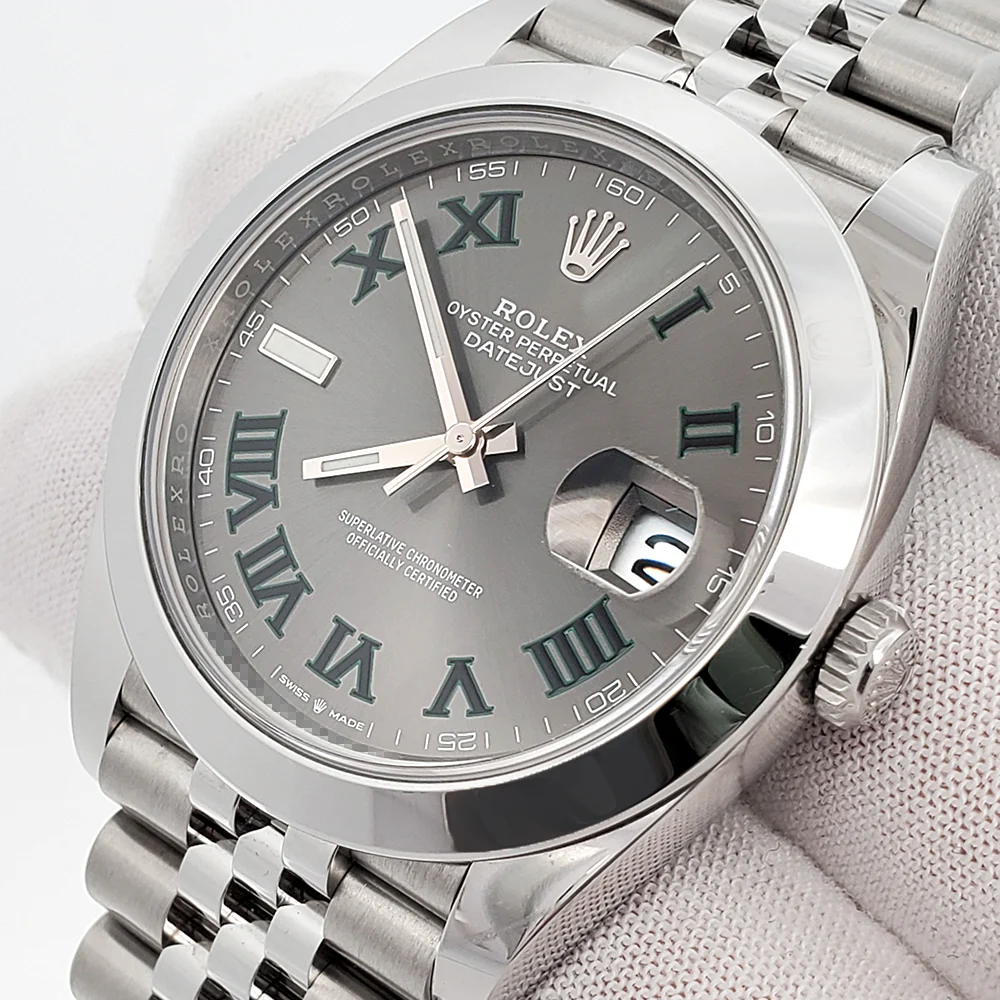 2023 Rolex Datejust 41 126300 Wimbledon Slate Roman Steel Jubilee Watch Box Papers