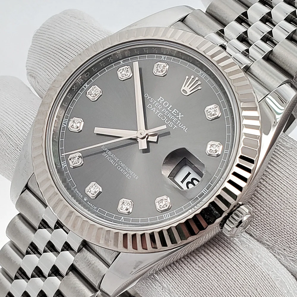 2023 Rolex Datejust 41 126334 Factory Rhodium Diamond Dial Steel Watch Box Papers - Image 2