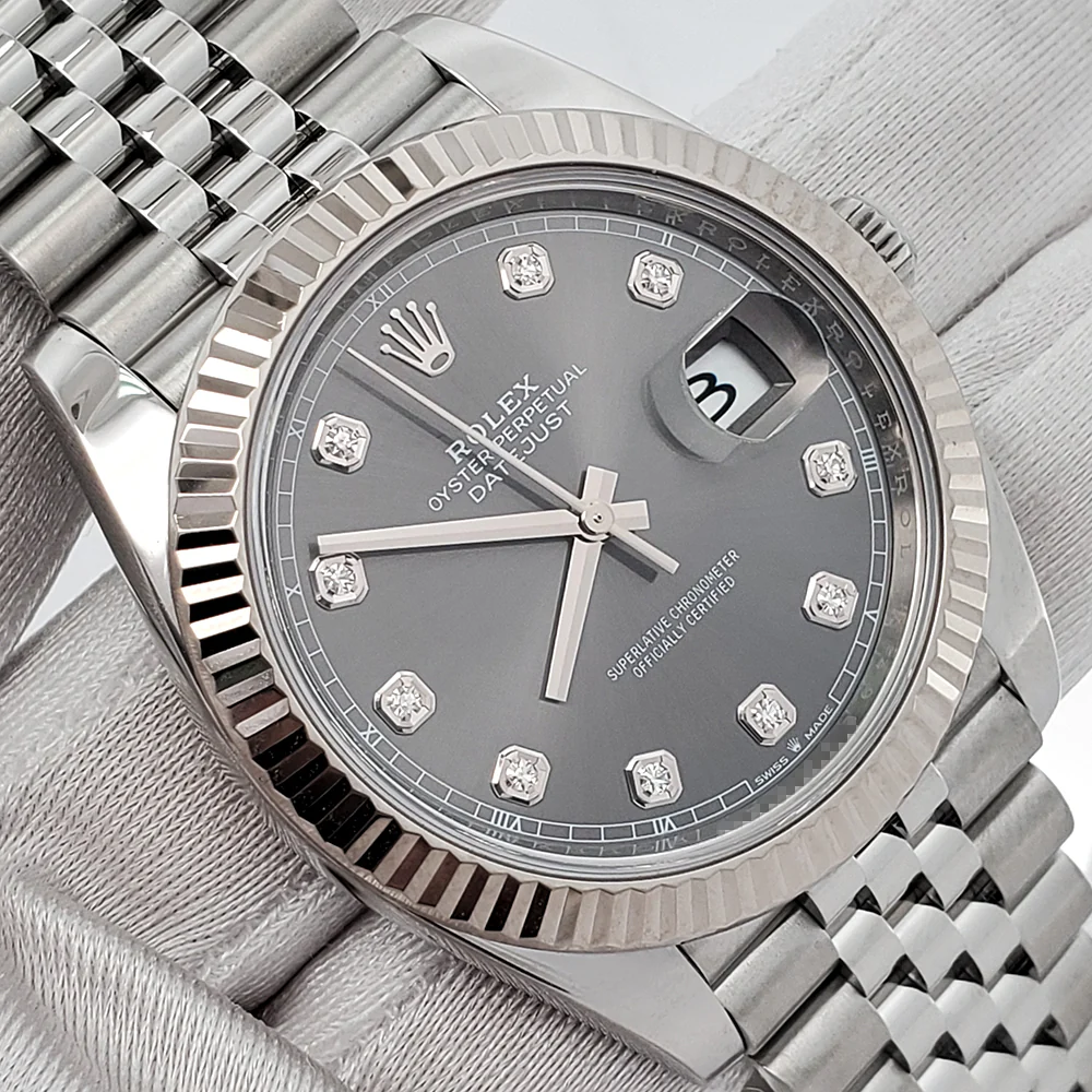 2023 Rolex Datejust 41 126334 Factory Rhodium Diamond Dial Steel Watch Box Papers - Image 3