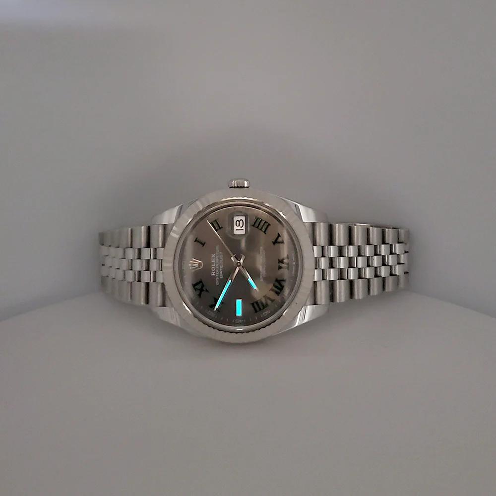 2023 Rolex Datejust 41 126334 Wimbledon Slate Roman Dial Steel Jubilee Watch Box Papers - Image 9