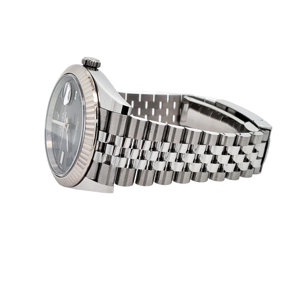 2023 Rolex Datejust 41 126334 Wimbledon Slate Roman Dial Steel Jubilee Watch Box Papers - Image 4
