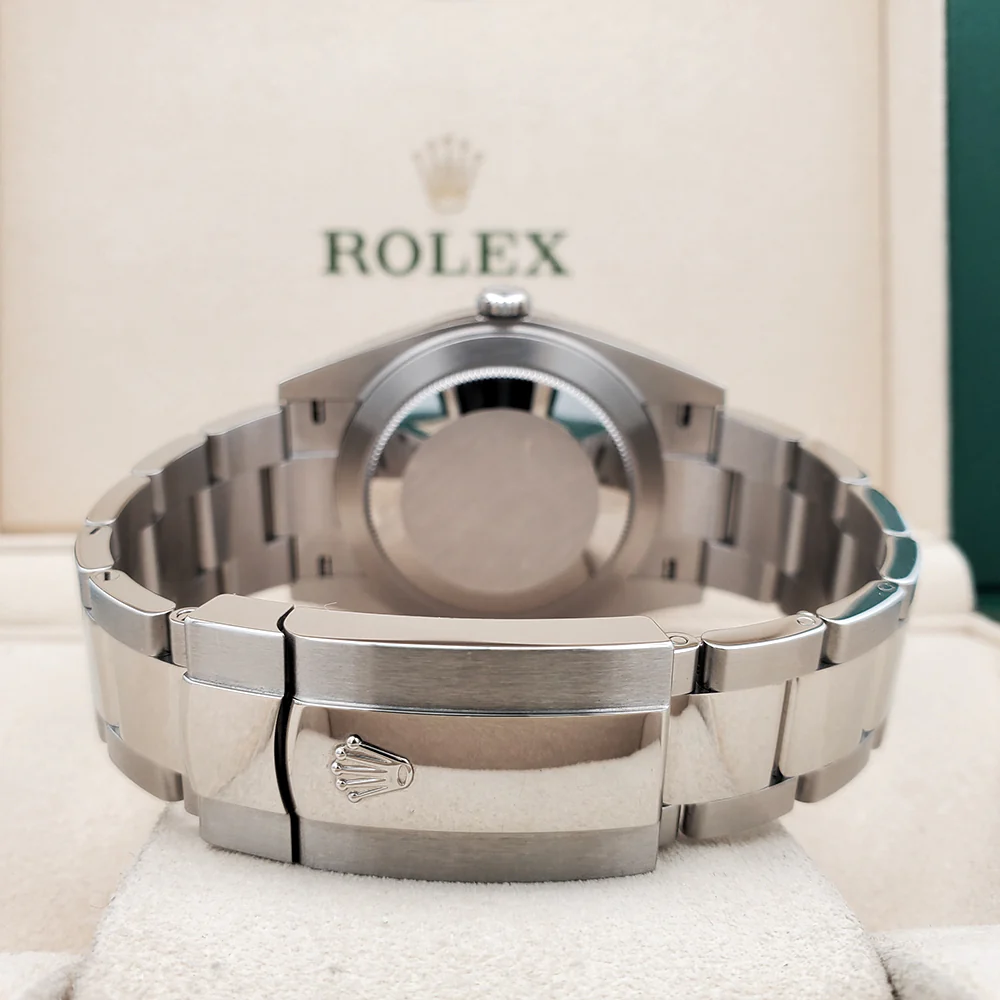 2023 Rolex Datejust 41 Blue Index White Gold Fluted Bezel Steel Watch 126334 Box Papers - Image 5
