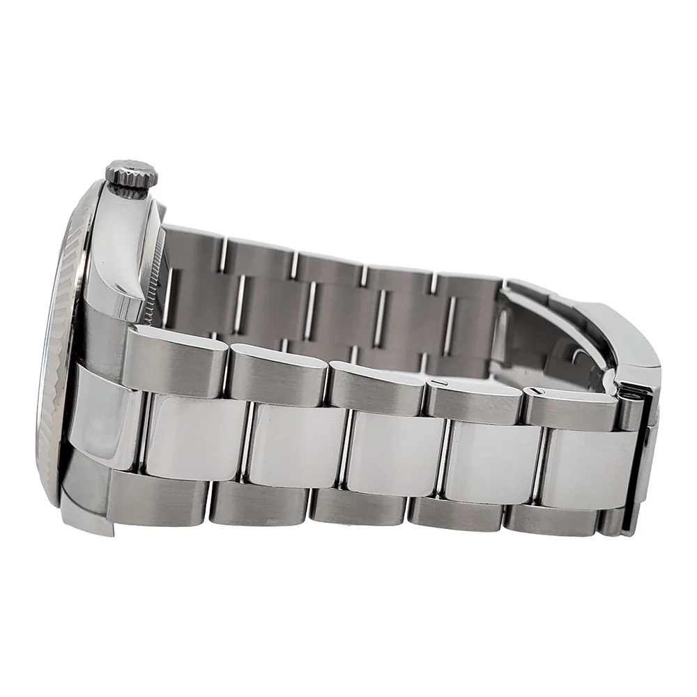 2023 Rolex Datejust 41 Silver Index White Gold Fluted Bezel Oyster Steel Watch 126334 Box Papers - Image 4