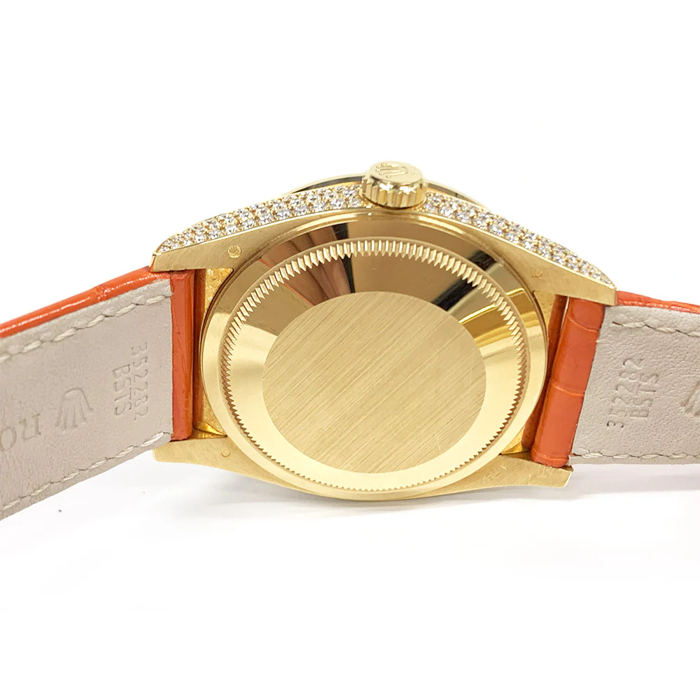 2023 Rolex Day-Date 36mm 128158RBR, Yellow Gold, Diamond-Paved Roman Dial, Diamond Bezel, w/ Rolex Card & Box - Image 5