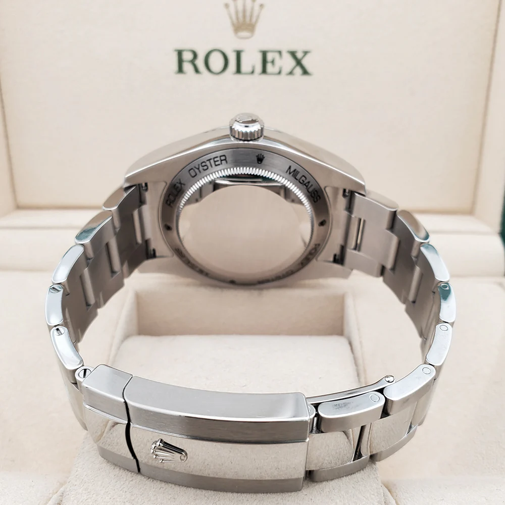 2023 Rolex Milgauss 40mm 116400GV Green Crystal Blue Index Dial Steel Watch Box Papers - Image 5