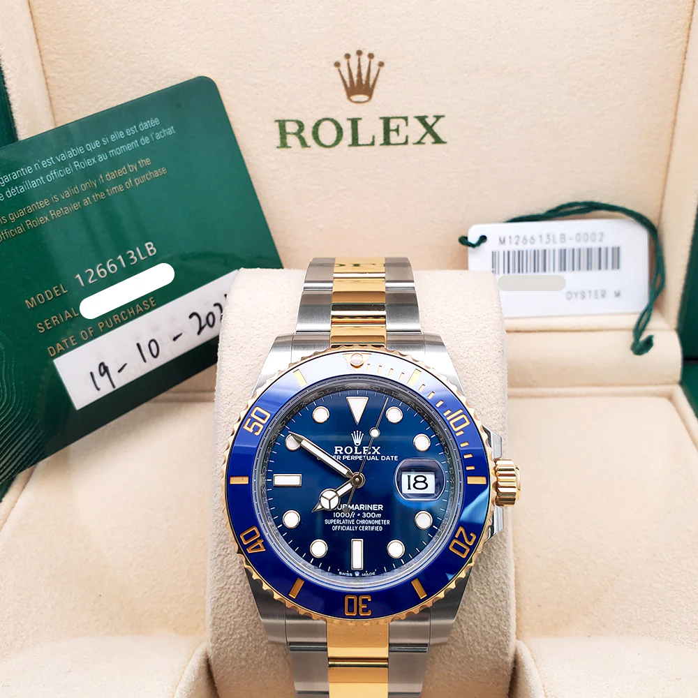 2023 Rolex Submariner Date 41mm Blue Dial 2-tone Yellow Gold/Steel Oyster Watch 126613LB Box/Papers/Tag - Image 3
