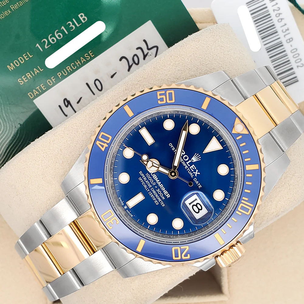 2023 Rolex Submariner Date 41mm Blue Dial 2-tone Yellow Gold/Steel Oyster Watch 126613LB Box/Papers/Tag - Image 4