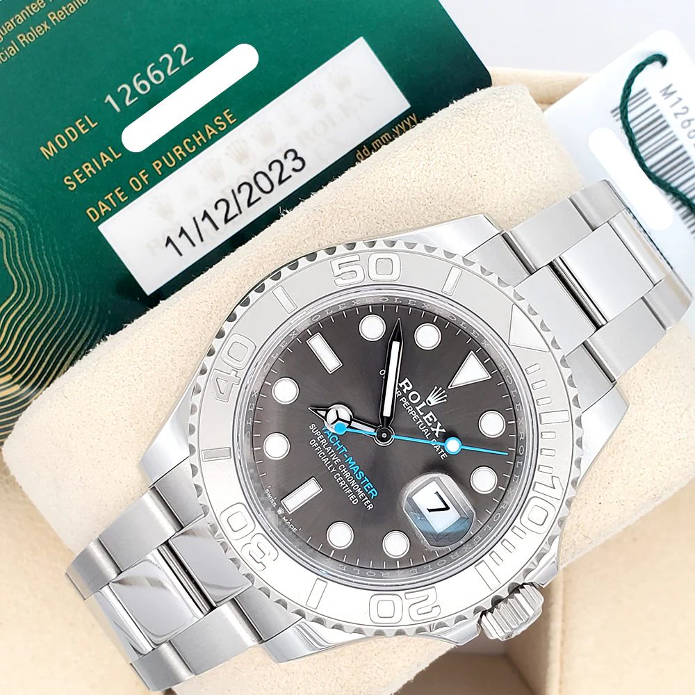 2023 Rolex Yacht-Master 40mm Rhodium Platinum/Steel Watch 126622 Box Papers Tag - Image 4