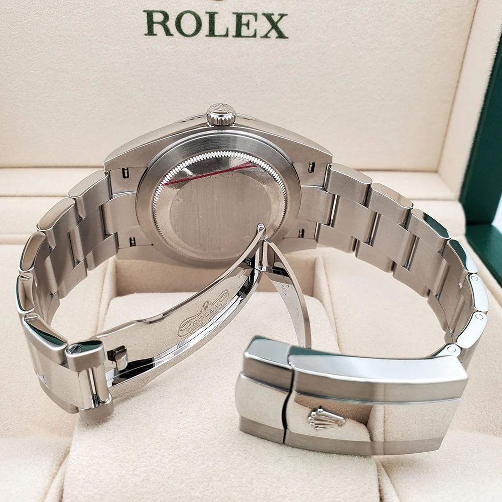 2023 Unworn Green Motif Rolex Datejust 41 Steel Oyster Watch 126300 Box Papers - Image 6