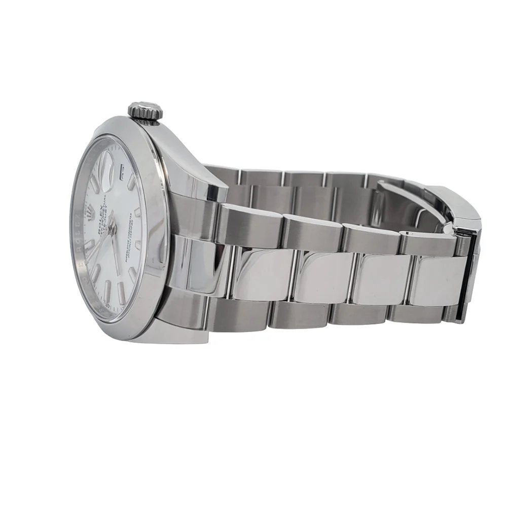 2023 Unworn Rolex Datejust 41 126300 White Index Steel Oyster Watch Box Papers - Image 4