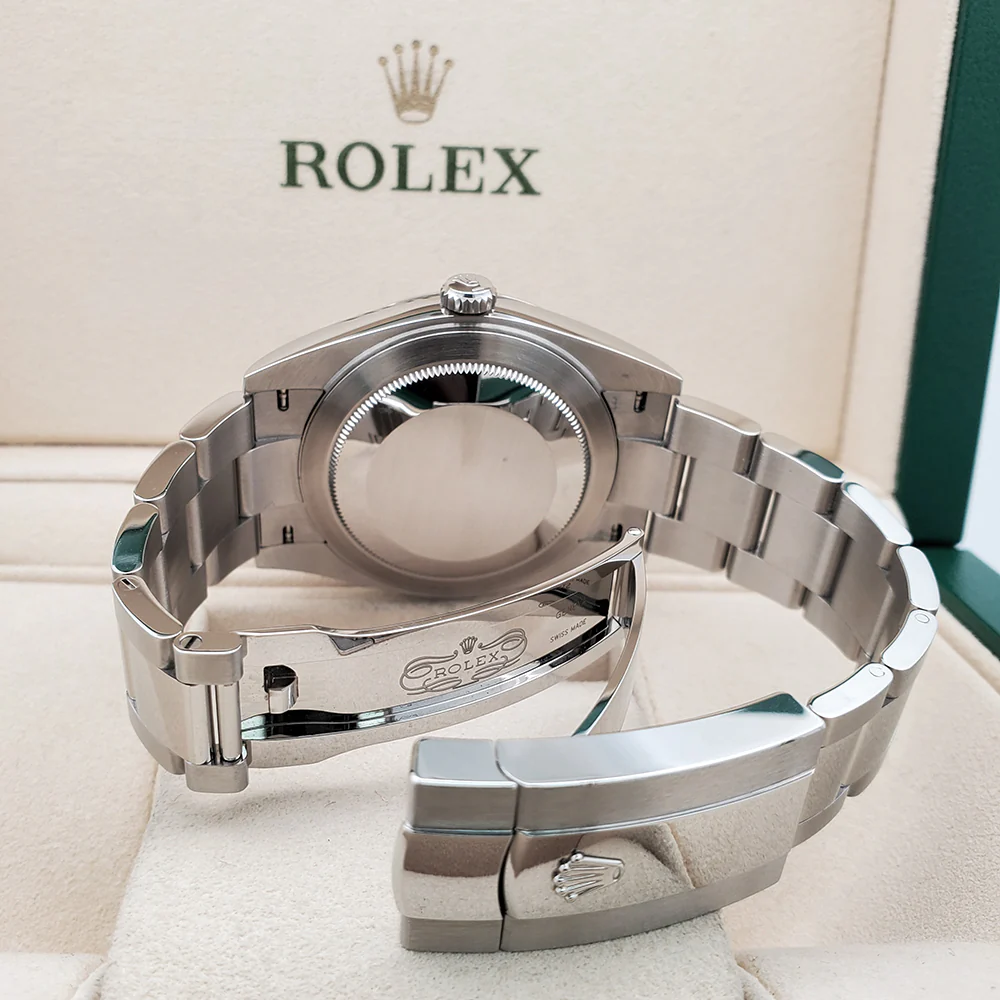 2023 Unworn Rolex Datejust 41 Black Index Dial White Gold Fluted Bezel Watch 126334 Box Papers - Image 6