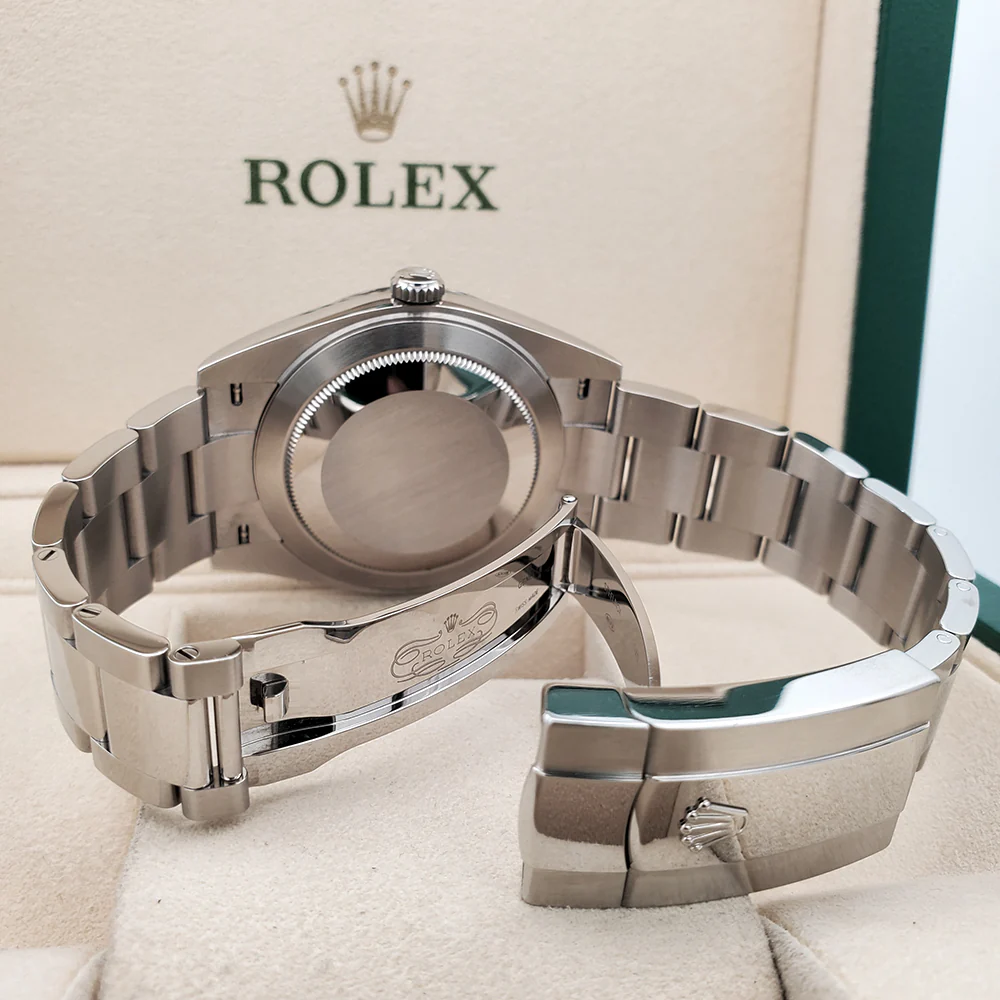 2023 Unworn Rolex Datejust 41 Blue Roman White Gold Fluted Bezel Watch 126334 Box Papers - Image 6