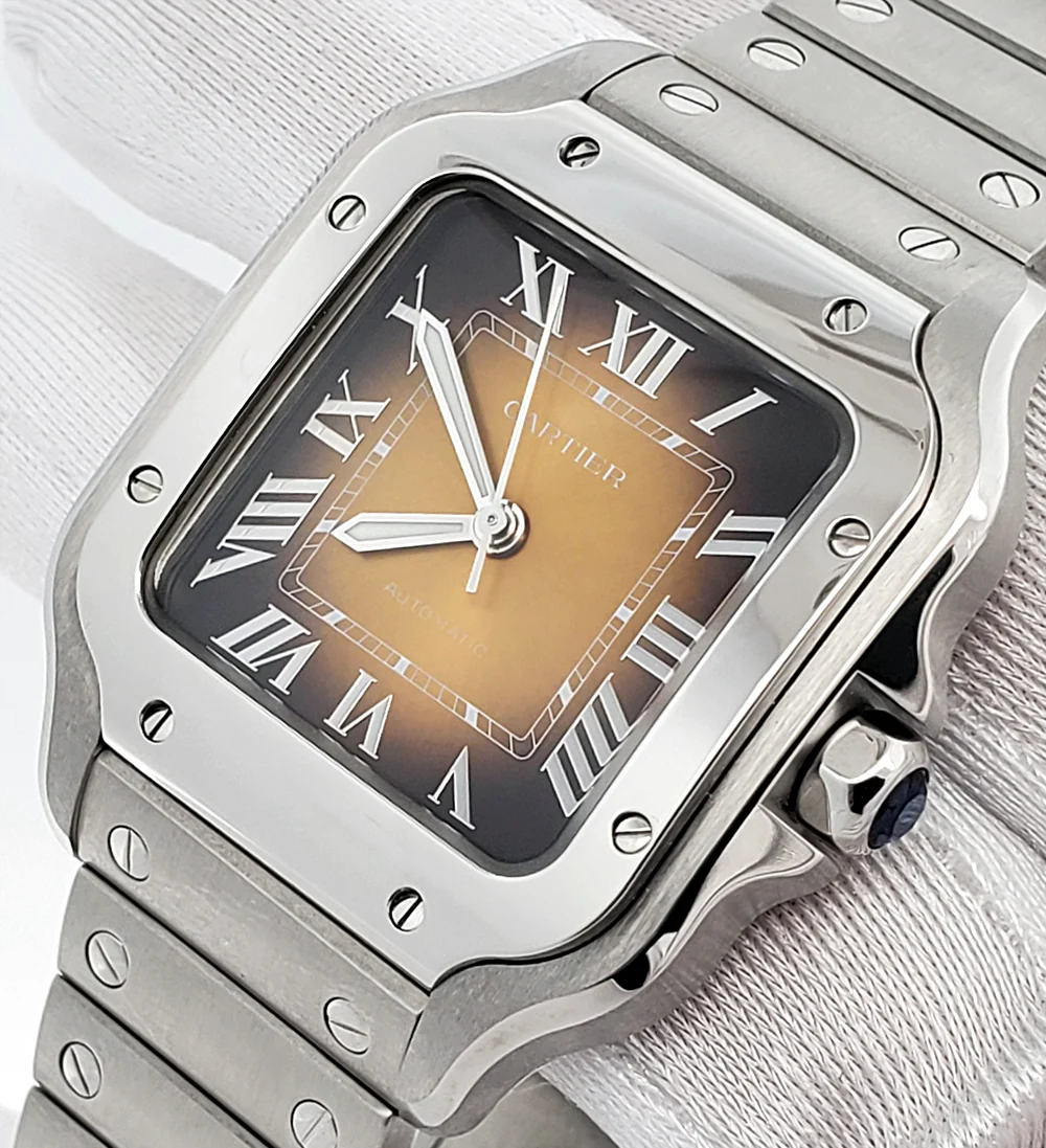 2024 Cartier Santos 35.1mm Gradient Brown Steel Watch WSSA0065 Box/Papers/Strap - Image 2