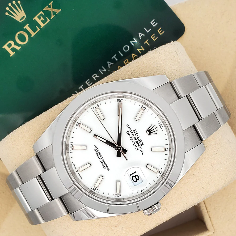 2024 Rolex Datejust 41 126300 White Index Steel Oyster Watch Box Papers