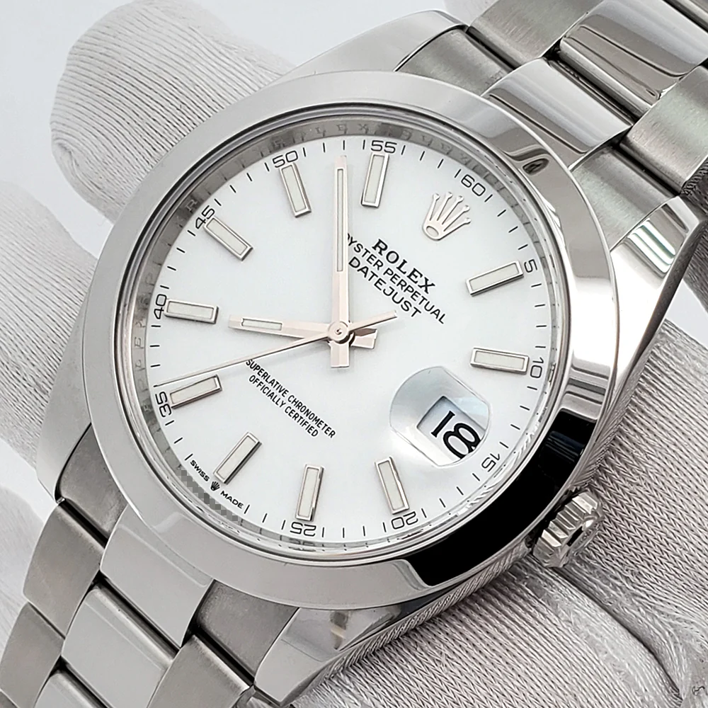 2024 Rolex Datejust 41 126300 White Index Steel Oyster Watch Box Papers - Image 2