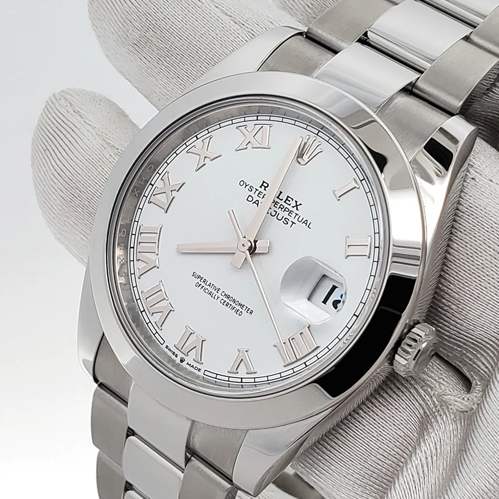 2024 Rolex Datejust 41 126300 White Roman Steel Oyster Watch Box Papers - Image 2